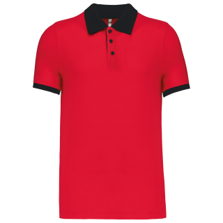 Polo piqué bicolore homme