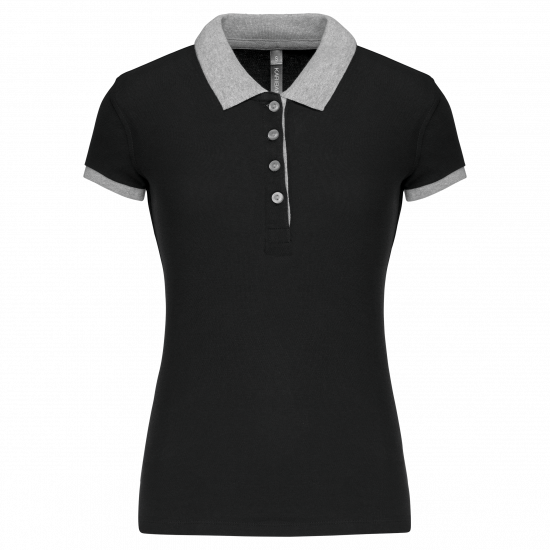 Polo piqué bicolore femme