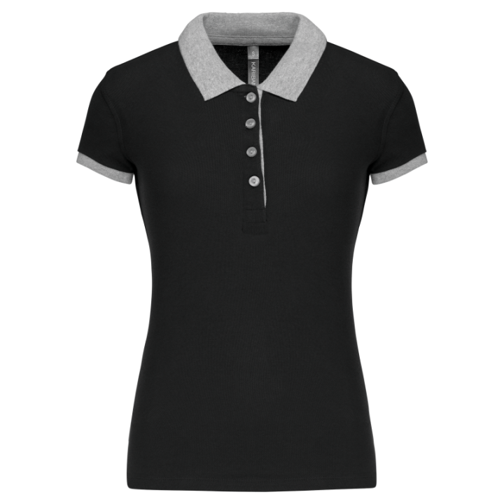 Polo piqué bicolore femme