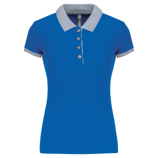Polo piqué bicolore femme