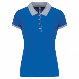 Polo piqué bicolore femme