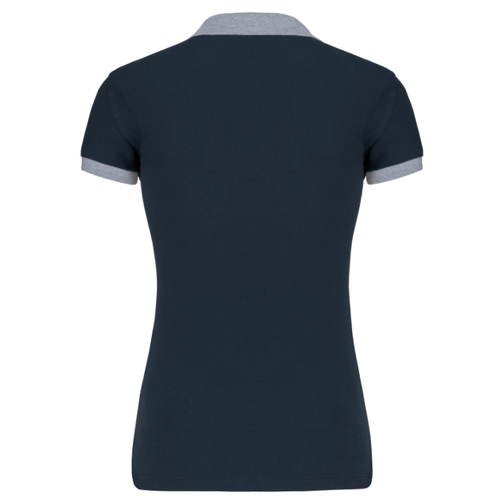 Polo piqué bicolore femme