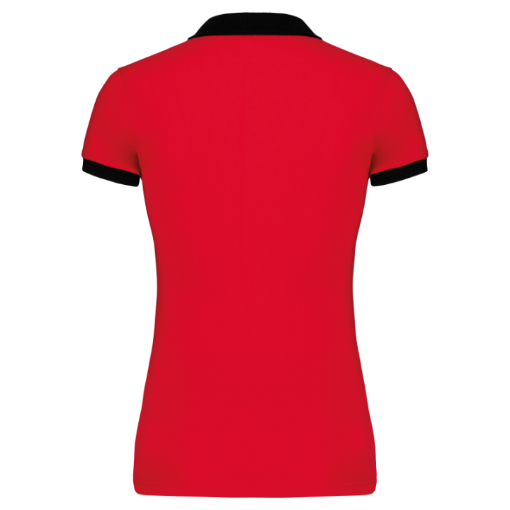 Polo piqué bicolore femme