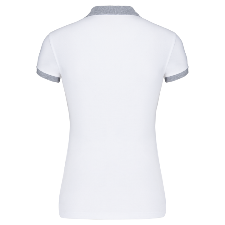 Polo piqué bicolore femme