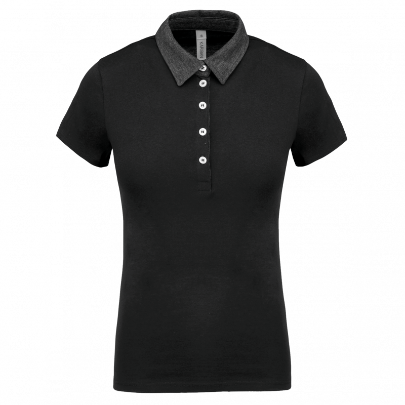 Polo jersey bicolore femme