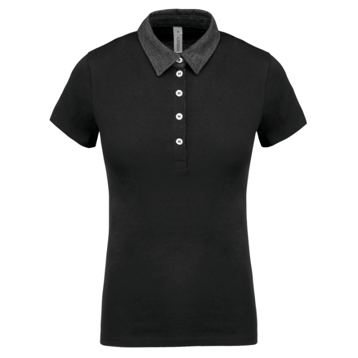 Polo jersey bicolore femme