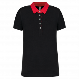 Polo jersey bicolore femme