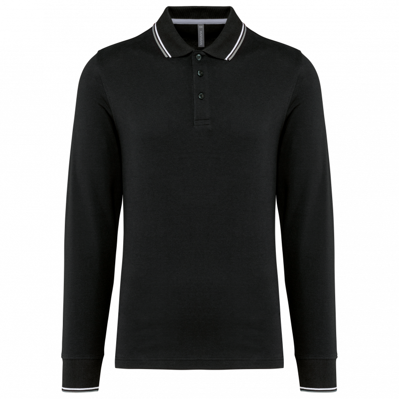 Polo rugby maille piquée manches longues homme