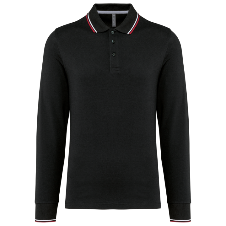 Polo rugby maille piquée manches longues homme
