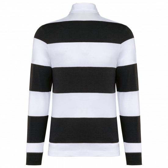 Polo rugby rayé manches longues unisexe