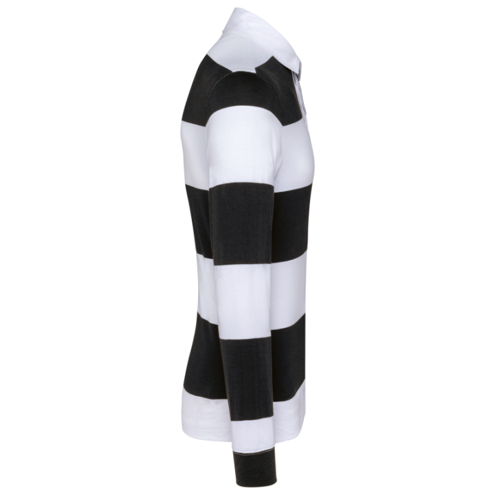 Polo rugby rayé manches longues unisexe