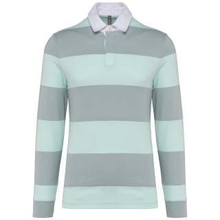Polo rugby rayé manches longues unisexe