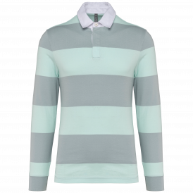 Polo rugby rayé manches longues unisexe