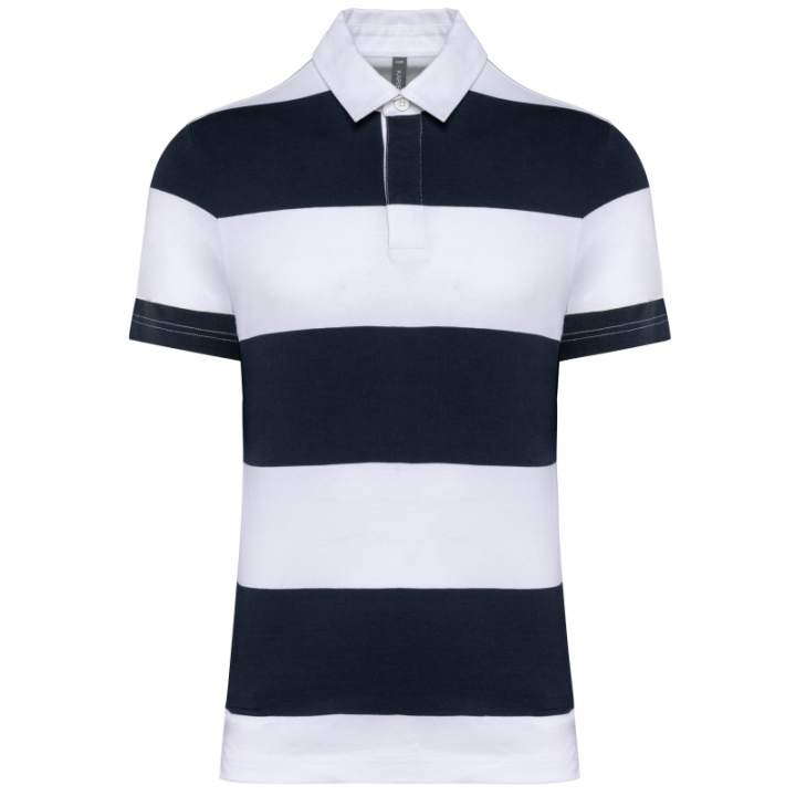 Polo rugby rayé manches courtes unisexe