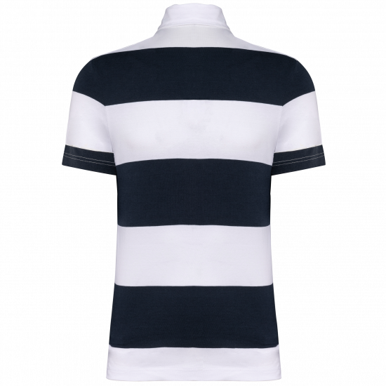 Polo rugby rayé manches courtes unisexe