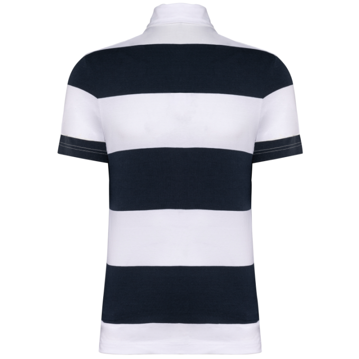 Polo rugby rayé manches courtes unisexe