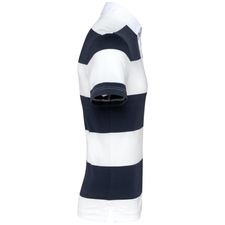 Polo rugby rayé manches courtes unisexe