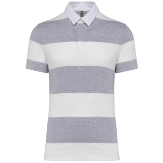 Polo rugby rayé manches courtes unisexe