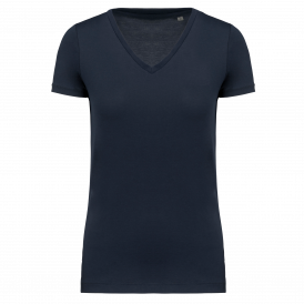 T-shirt Supima col V manches courtes femme (2)