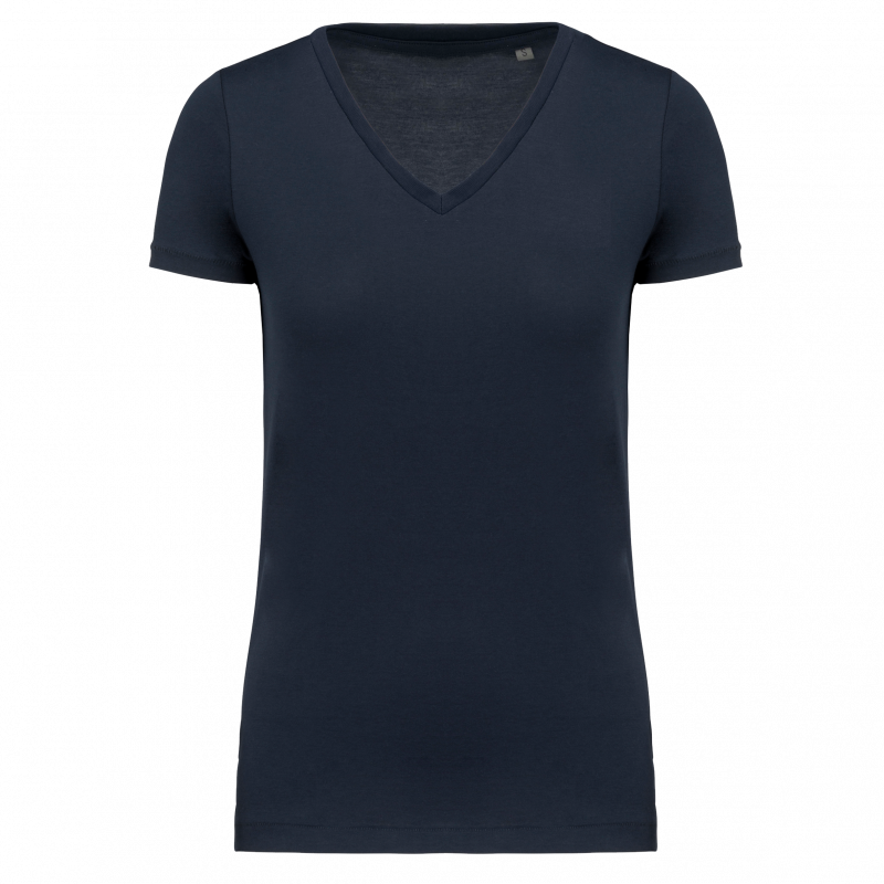 T-shirt Supima col V manches courtes femme