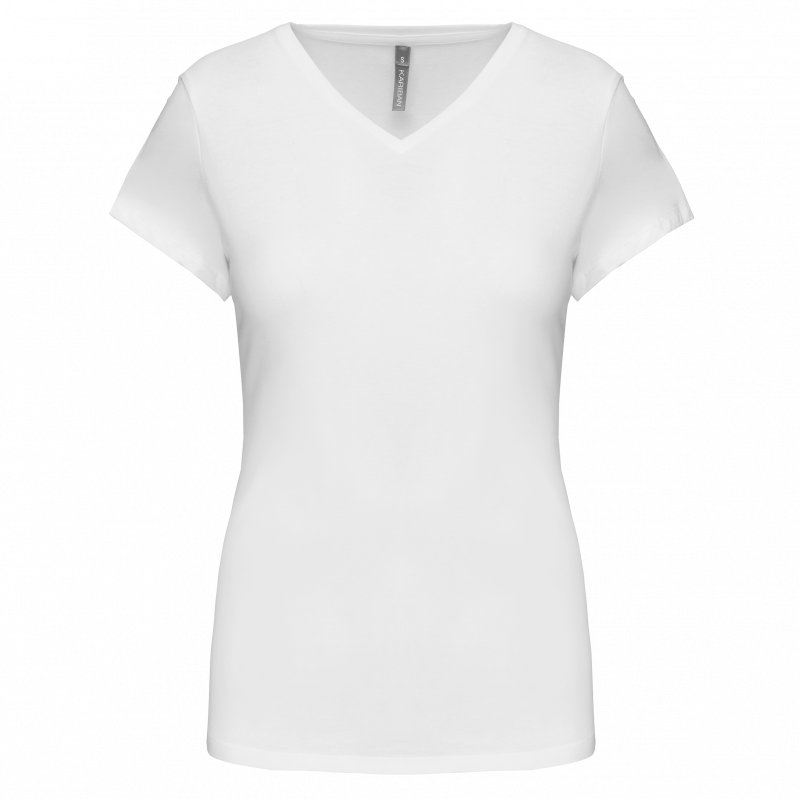 T-shirt col v manches courtes femme