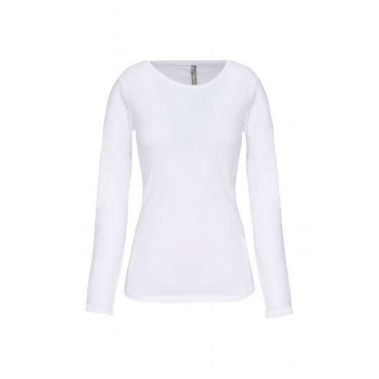 T-shirt col rond manches longues femme