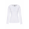 T-shirt col rond manches longues femme