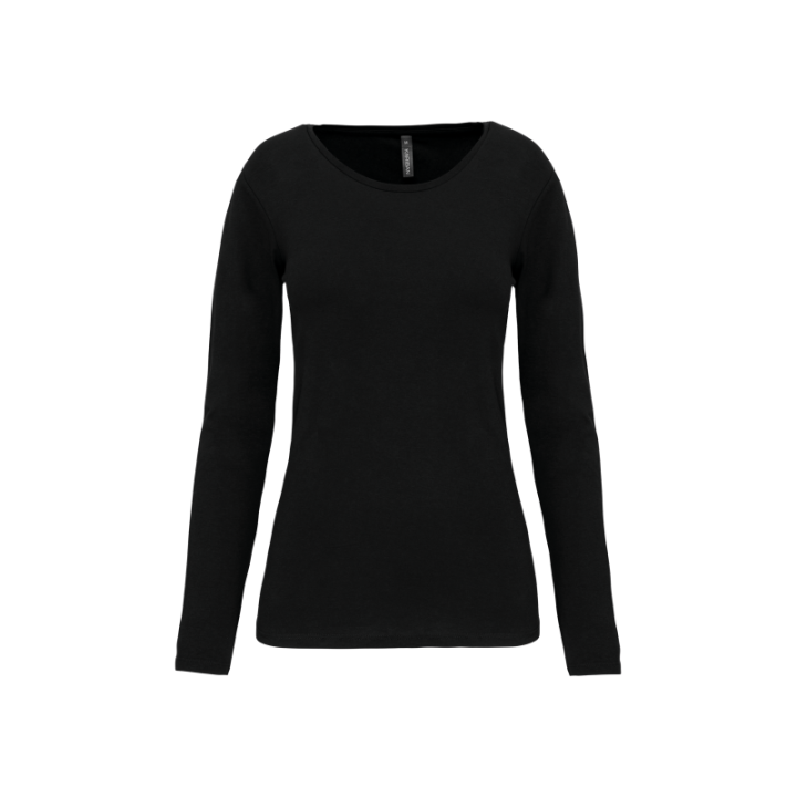 T-shirt col rond manches longues femme