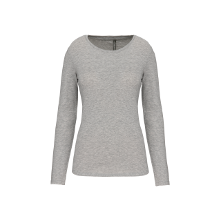 T-shirt col rond manches longues femme