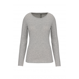 T-shirt col rond manches longues femme