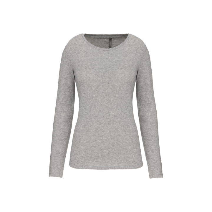 T-shirt col rond manches longues femme