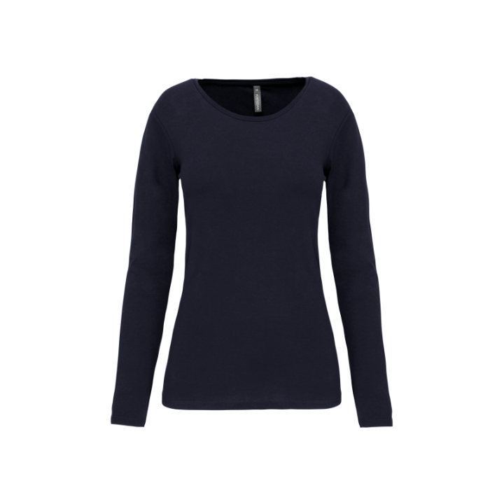 T-shirt col rond manches longues femme