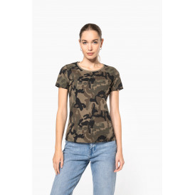 T-shirt camouflage manches courtes femme