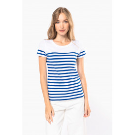T-shirt marin col rond bio femme doux et confortable