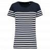 T-shirt marin col rond bio femme doux et confortable