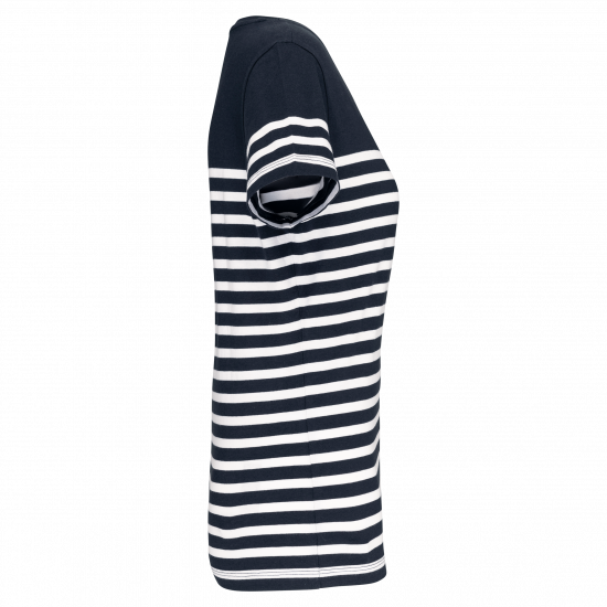T-shirt marin col rond bio femme doux et confortable