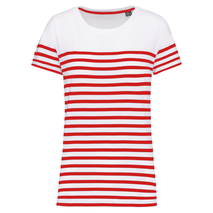 T-shirt marin col rond bio femme doux et confortable
