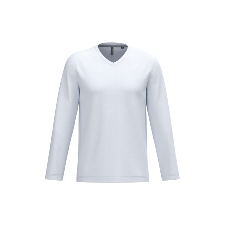 T-shirt homme manches longues encolure V Kariban