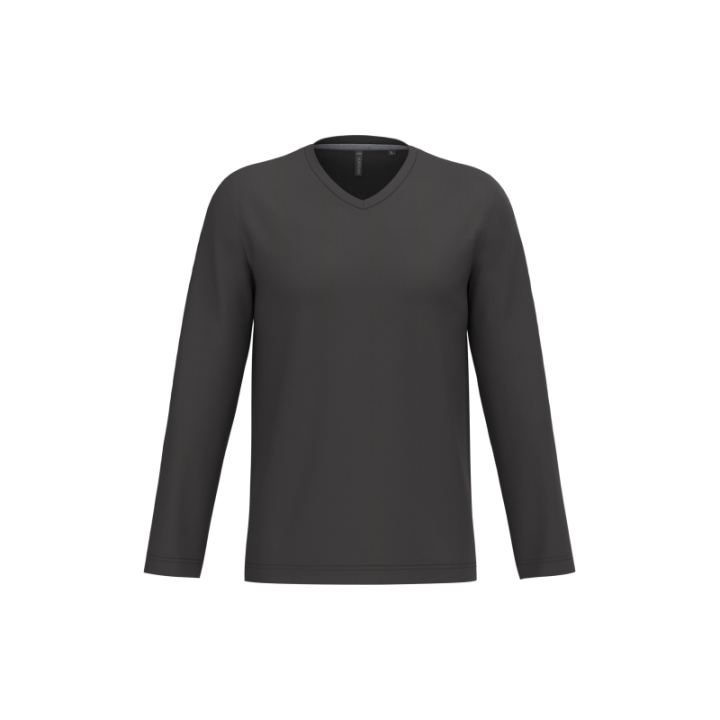 T-shirt homme manches longues encolure V Kariban