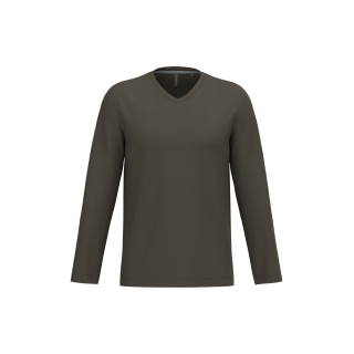T-shirt homme manches longues encolure V Kariban
