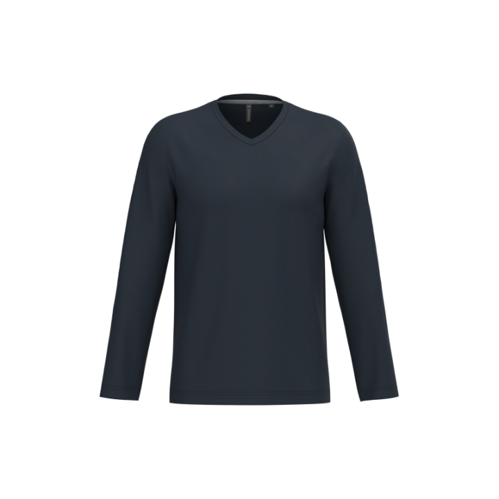 T-shirt homme manches longues encolure V Kariban