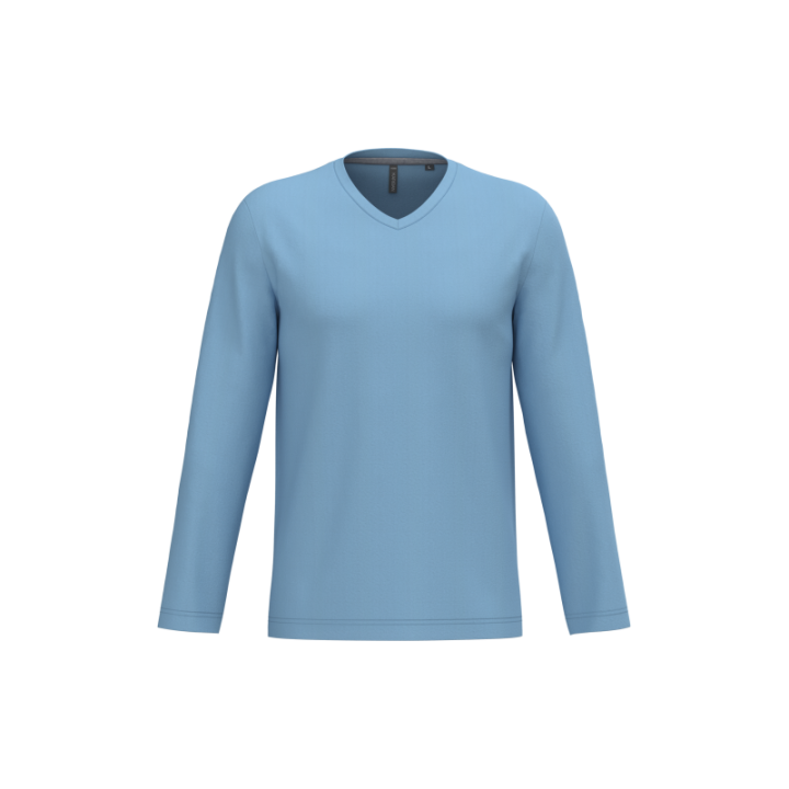 T-shirt homme manches longues encolure V Kariban