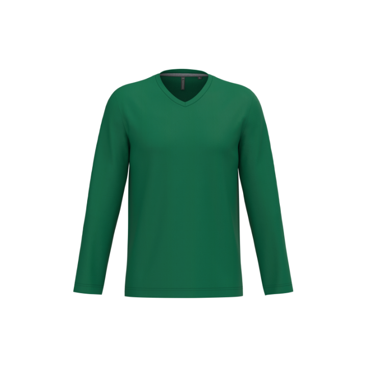 T-shirt homme manches longues encolure V Kariban