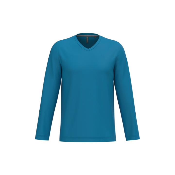 T-shirt homme manches longues encolure V Kariban