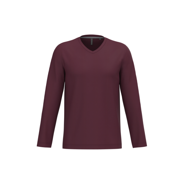 T-shirt homme manches longues encolure V Kariban