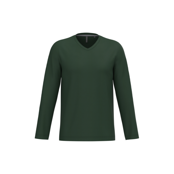 T-shirt homme manches longues encolure V Kariban