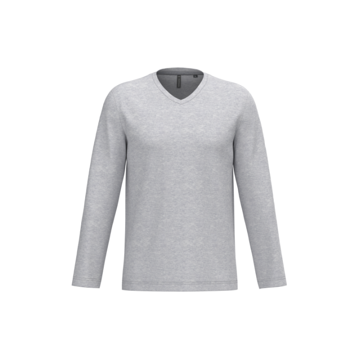 T-shirt homme manches longues encolure V Kariban