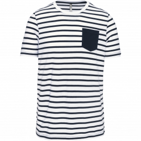 T-shirt rayé marin avec poche manches courtes (2)