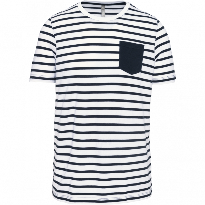 T-shirt rayé marin avec poche manches courtes T-shirt rayé marin avec poche manches courtes