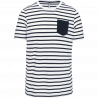 T-shirt rayé marin avec poche manches courtes